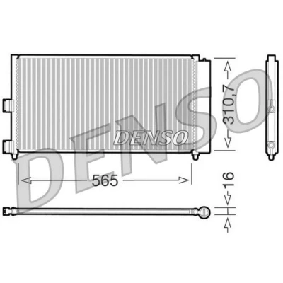 Kuva DENSO DCN09070 Ilmastoinnin Lauhdutin Vedenerottimella 565x310.7x16 R 134a 565 FIAT: Punto II Hatchback