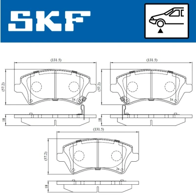 Kuva SKF VKBP 80330 A Jarrupalat akustisella kulumavaroittimella TOYOTA: Corolla IX Hatchback, Station Wagon, Sedan