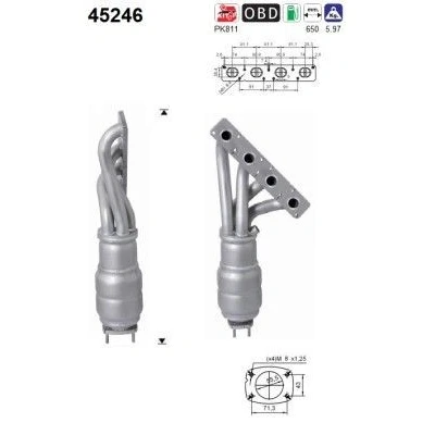 Kuva NAP carparts CAK10078 Katalysaattori Bensiini N45/ N46 650mm BMW: 3 Touring, 1 Hatchback, Sedan