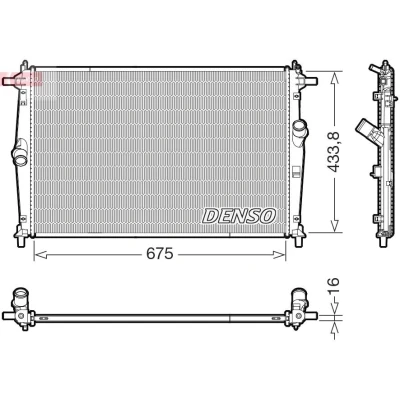 Kuva DENSO DRM44054 Jäähdytin 675mm 434mm 16mm MAZDA: 3 Sedan