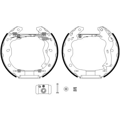 Kuva TEXTAR Shoe Kit Pro 84067500 Jarrukenkäsarja, Rumpujarru Pyörän jarrun sylinterillä, Säätöelementillä