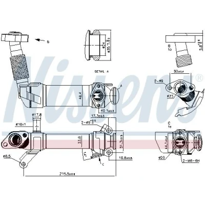Kuva NISSENS 989281 EGR jäähdytin ilman alipaine ohitusta BMW: 3 Touring