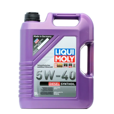 Kuva Liqui Moly Diesel Synthoil 5W 40 5l Moottoriöljy 1341 MERCEDES BENZ: Sprinter 3.5 T Bussi, C sarja modell, E Sedan, AUDI: A6 C6 Avant
