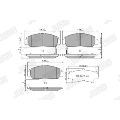 Kuva JURID 572449J Jarrupalat akustisella kulumavaroittimella Ilman tarvikkeita HONDA: CIVIC 7 Hatchback, 8, FR V