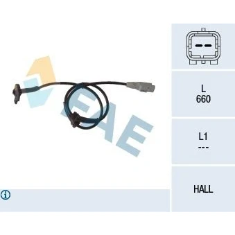Kuva Tunnistin, kiertonopeus, Etuakseli Citroën, Peugeot OE 4545.E7, 96.552.700, 96.552.700.80