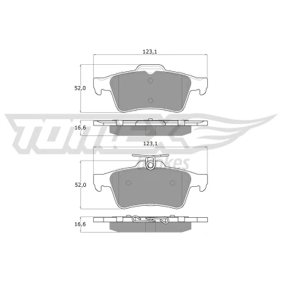 Kuva TOMEX brakes TX 14 28 Jarrupalat Taka akseli Tarvikkeilla FORD: Focus 2 Kombi, 2, KUGA VOLVO: V50, V40 Hatchback, S40 II, SAAB: 9 3 Farmari