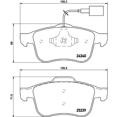 Kuva HELLA 8DB 355 015 531 Jarrupalat kulumisvaroitinkoskettimella ALFA ROMEO: Giulietta Hatchback, Van