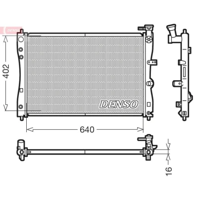Kuva DENSO DRM45005 Jäähdytin Alumiini 640 402 16