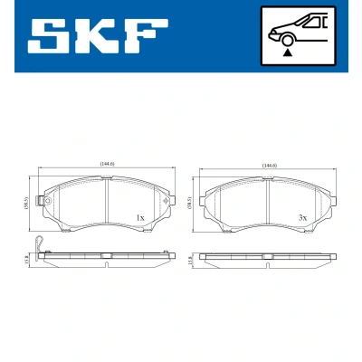 Kuva SKF VKBP 80289 A Jarrupalat akustisella kulumavaroittimella FORD: Ranger Mk2