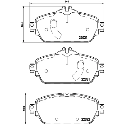 Kuva HELLA 8DB 355 021 541 Jarrupalat Kulumisenilmaisemelle MERCEDES BENZ: C sarja T modell, Sedan, E Sedan