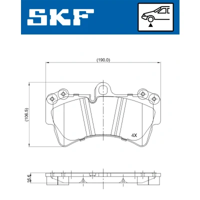 Kuva SKF VKBP 80370 Jarrupalat Kulumisenilmaisemelle AUDI: Q7, VOLKSWAGEN: Touareg I