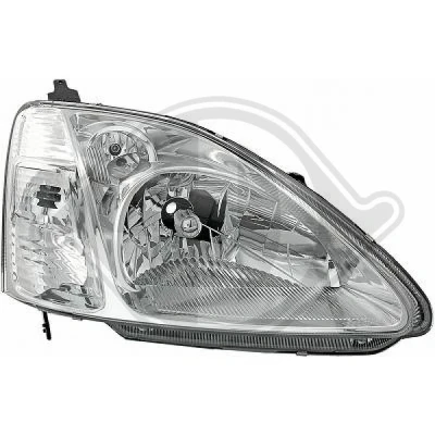 Kuva DIEDERICHS 5208380 Ajovaloumpio Oikea H4 Lampun kannalla, Sähkömoottorilla HONDA: CIVIC 7 Hatchback