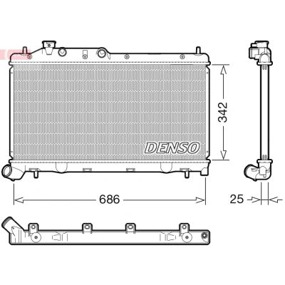 Kuva DENSO DRM36026 Jäähdytin 342 710 25 SUBARU: Legacy 4, Outback IV, Forester III