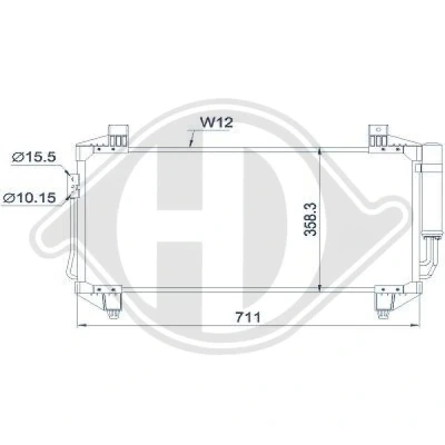 Kuva DIEDERICHS DCC1988 Ilmastoinnin Lauhdutin Vedenerottimella 15,5 10,1 Alumiini MITSUBISHI: OUTLANDER 3