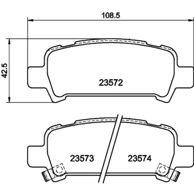 Kuva HELLA 8DB 355 009 401 Jarrupalat akustisella kulumavaroittimella SUBARU: Impreza II Sedan, Legacy 4, Forester