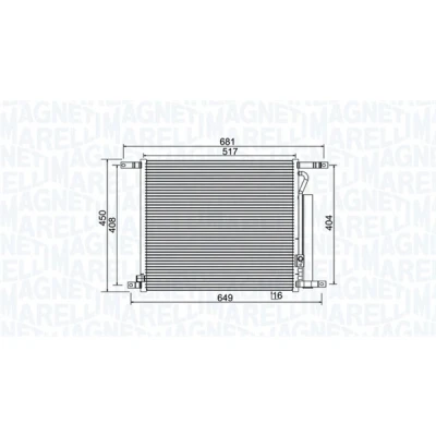 Kuva MAGNETI MARELLI 350203966000 Ilmastoinnin Lauhdutin Vedenerottimella 515x438x16 438 515 16 CHEVROLET: Aveo / Kalos Hatchback, Sedan