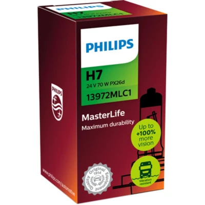 Kuva PHILIPS 13972MLC1 Polttimo, kaukovalo H7 24V 70W Halogeeni MERCEDES BENZ: ATEGO