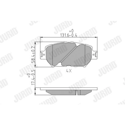 Kuva JURID 572553J Jarrupalat Ei kulumisenilmaisimelle Ilman tarvikkeita LEXUS: GS III, TOYOTA: Camry V Sedan