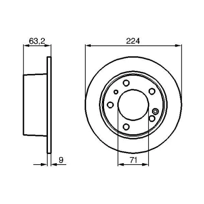 Kuva BOSCH 0 986 478 141 Jarrulevyt 223,6 9 5 107,95 täysi rasvattu CITROËN: XM I Hatchback