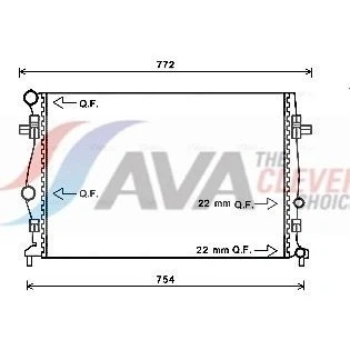 Kuva PRASCO VNA2343 Jäähdytin Alumiini 650 438 22 pikaliittimet Jäähdytysrivat juotetut SKODA: Octavia 3 Combi, SEAT: Leon III ST