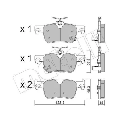 Kuva METELLI 22 1363 0 Jarrupalat akustisella kulumavaroittimella
