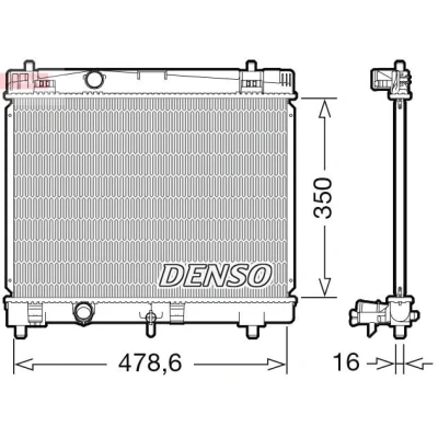 Kuva DENSO DRM50103 Jäähdytin 479 349 16 TOYOTA: Yaris I Hatchback, II Hatchback