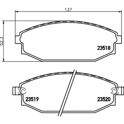 Kuva HELLA 8DB 355 009 961 Jarrupalat akustisella kulumavaroittimella HYUNDAI: GALLOPER 2