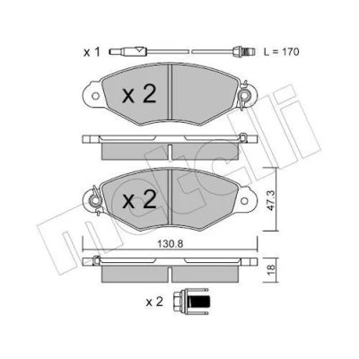 Kuva Jarrupalasarja, levyjarru, Etuakseli NISSAN KUBISTAR Skåp, RENAULT KANGOO, KANGOO Express OE 41060 00QAF, 00QAG, 77 01 205 995