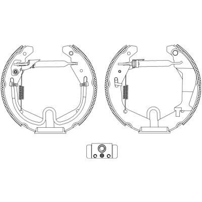 Kuva TEXTAR Shoe Kit Pro 84065200 Jarrukenkäsarja, Rumpujarru Pyörän jarrun sylinterillä, Säätöelementillä