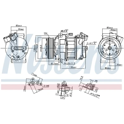 Kuva NISSENS 890269 Ilmastoinnin Kompressori DCS17IC 12 PAG 46 R 134a OPEL: Vivaro B Van