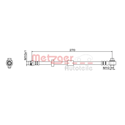 Kuva METZGER 4111579 Jarruletku Taka akseli, vasen, oikea 270 M10 x 1