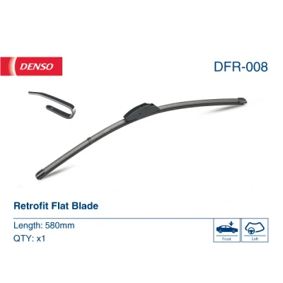 Kuva Pyyhkijänsulka Denso Flat DFR 008 Rungottomat BMW: 3 Touring, Sedan, Coupe, SAAB: 9 5 Farmari, NISSAN: Juke