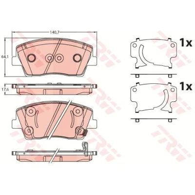Kuva TRW GDB2253 Jarrupalat akustisella kulumavaroittimella Tarvikkeilla KIA: Stinger Hatchback