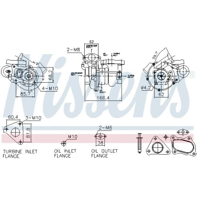 Kuva NISSENS 93732 Turboahdin Pakokaasuahdin Pneumaattinen NISSAN: Pick Up