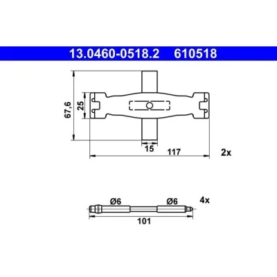 Kuva ATE 13.0460 0518.2 Tarvikesarja, Jarrupala AUDI: A6 C7 Avant, Q5, A7 Sportback