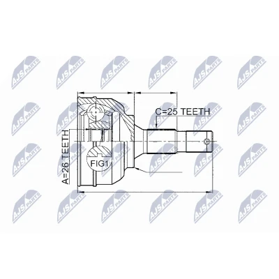 Kuva NTY NPZ CT 020 Vetonivel Etuakseli, oikea, vasen CITROËN: C5 I Hatchback