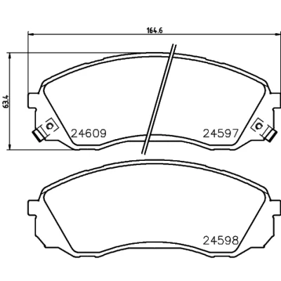Kuva HELLA 8DB 355 013 541 Jarrupalat akustisella kulumavaroittimella Tarvikkeilla HYUNDAI: H 1 Cargo, Travel, KIA: CARNIVAL / GRAND 3
