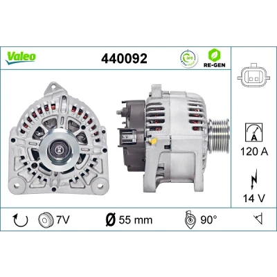 Kuva VALEO 440092 Laturi 14V 120A RENAULT: Clio 3, III Grandtour