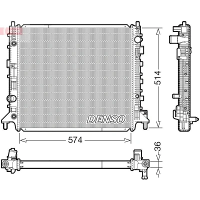 Kuva DENSO DRM99013 Jäähdytin 574 514 36