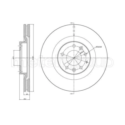 Kuva METELLI Jarrulevy NISSAN: MICRA 3, MAZDA: CX 7 320,0mm 28,0mm 5 72,0mm Tuuletettu 23 1306C EH143325XA,TD133325X Jarrulevyt