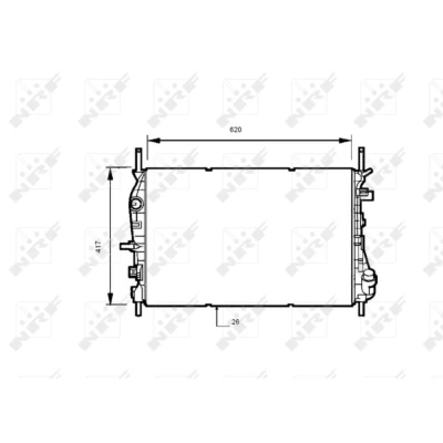 Kuva NRF 53741 Jäähdytin Alumiini 620 417 26 Jäähdytysrivat juotetut FORD: MONDEO 3 Kombi,