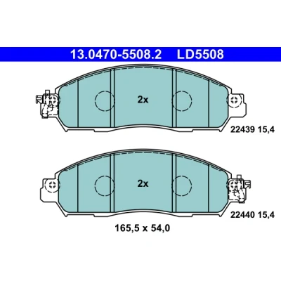 Kuva ATE 13.0470 5508.2 Jarrupalat akustisella kulumavaroittimella NISSAN: Leaf II, NV200 Van / Farmari