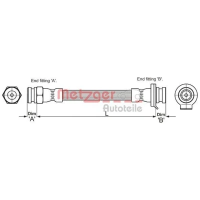 Kuva METZGER 4118509 Jarruletku Etuakseli, oikea, vasen 277 ALFA ROMEO: GTV