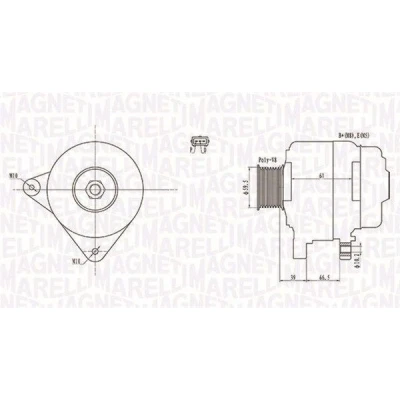 Kuva MAGNETI MARELLI 063731972010 Laturi 12V 90A MAZDA: 6 Sedan, Hatchback, Farmari
