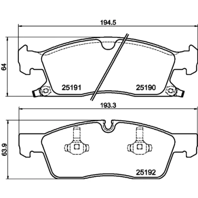 Kuva HELLA 8DB 355 019 551 Jarrupalat akustisella kulumavaroittimella JEEP: GRAND CHEROKEE 4