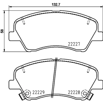 Kuva HELLA 8DB 355 036 501 Jarrupalat Sis. kulumisenilmaisimen Tarvikkeilla KIA: RIO 4, Stonic Hatchback, 3 Stufenheck