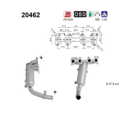 Kuva AS 20462 Katalysaattori Euro5/Euro6 680mm
