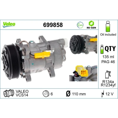 Kuva Kompressori, ilmastointilaite VALEO 699858