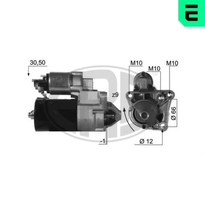 Kuva ERA 220462A Starttimoottori 12V 0,9kW 9 30 50 66mm RENAULT: TRAFIC 2 Kasten, LAGUNA Grandtour, Bus, OPEL: Vivaro A Combi, Van