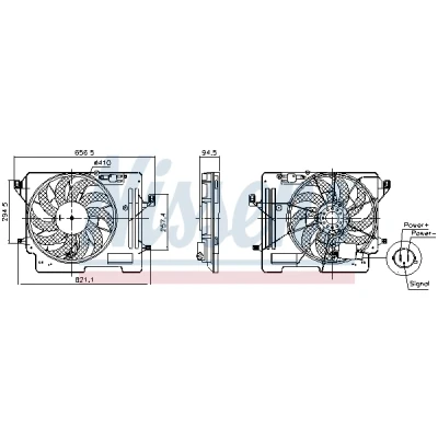 Kuva NISSENS 850080 Jäähdyttimen Tuuletin FORD: Grand C Max